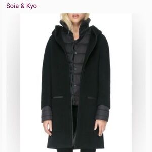 Soia & Kyo Black Coat with Gray Accents